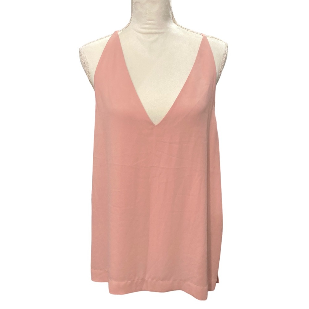 Aritzia Babaton Morris V Neck Racerback Tank Pink Size Large